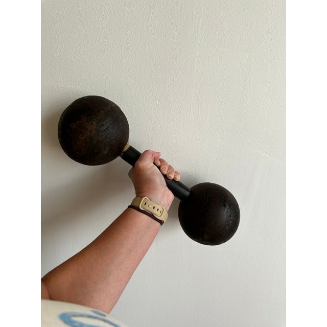 Antique Iron Barbel Weight or Doorstop For Sale - Image 6 of 6