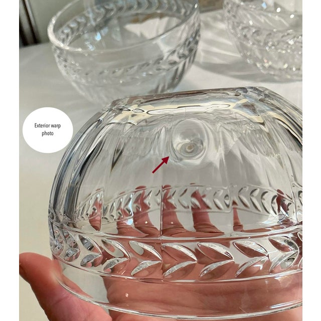 Transparent Mid 20th Century Discontinued Villeroy & Boch Miss Desiree Pressed Crystal Bowls — Set of Six For Sale - Image 8 of 14