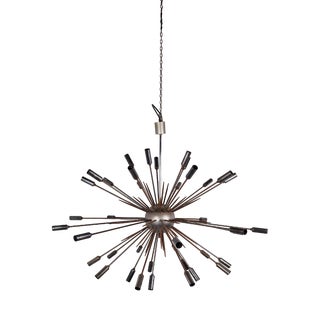 Sputnik 40-Light Chandelier in Burnished Chrome with Punches from Stilnovo, 1960s For Sale