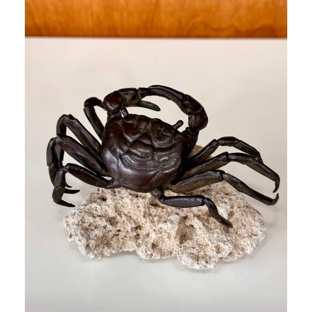 Art Deco Japanese Bronze Articulated Crab Okimono Meiji by Yasunosuke Ryubundo VI For Sale - Image 3 of 13
