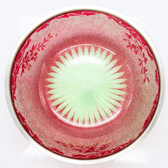 1900 - 1909 Baccarat Pattern Bright Crimson Acid Etched Bowl, France, 1900s For Sale - Image 5 of 11