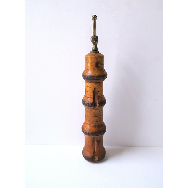 Italian Peppermill Bamboo Brass Bird Design For Sale - Image 9 of 10
