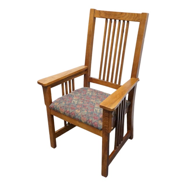 Nichols & Stone Quarter Sawn Oak Mission Style Arts & Crafts Dining Arm Chair 4033-0460 / 796-4014 For Sale