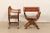 Wood Late 20th Century Italian Pair Wood & Leather Dante Armchairs For Sale - Image 7 of 10