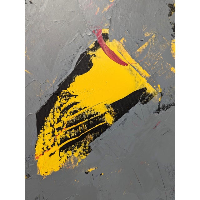 Yellow Winifred Booth “Into the Vortex” Contemporary Yellow, Pink, and Grey Abstract Painting, 2024 For Sale - Image 8 of 9