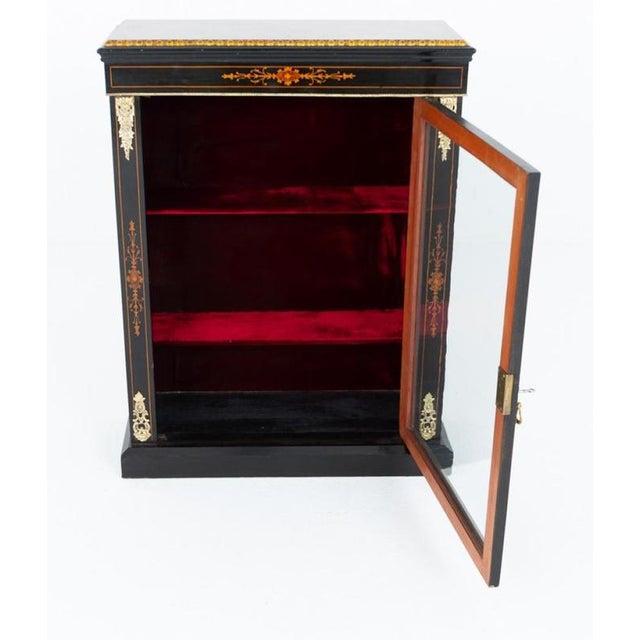 Victorian Ebonised Pier Display Cabinet, 1870 For Sale - Image 3 of 5