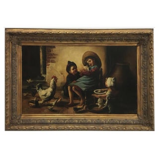 Interior Scene Painting, Belgian School, 2005, Oil on Canvas, Framed For Sale