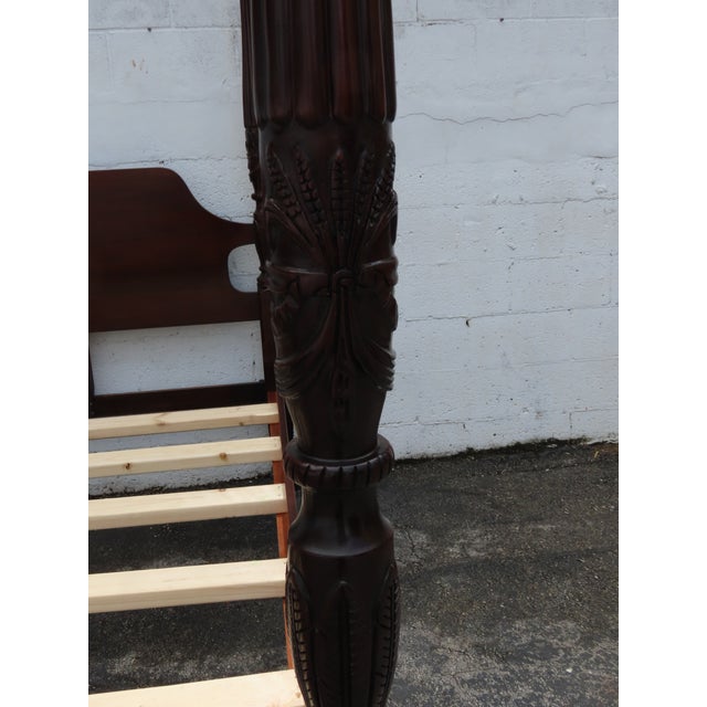 Wood Carved Mahogany King Size Poster Bed 6366 For Sale - Image 7 of 18