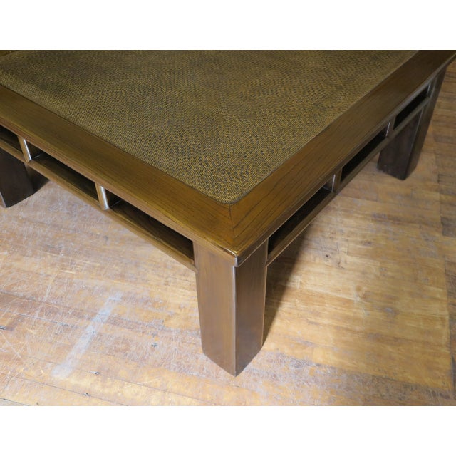 20th Century Asian Rattan Top Low Coffee Table For Sale In New York - Image 6 of 9