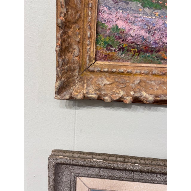 This oil on canvas is an antique painting by French artist names R. de Lyques, depicting a coastal theme in lovely pastels...