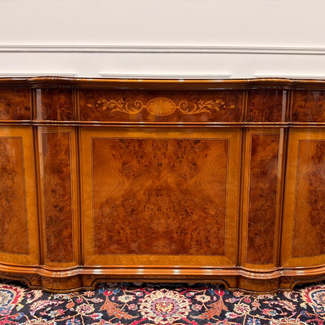 Antique Italian ClassicDesk with Back Panel Burlwood For Sale - Image 13 of 18