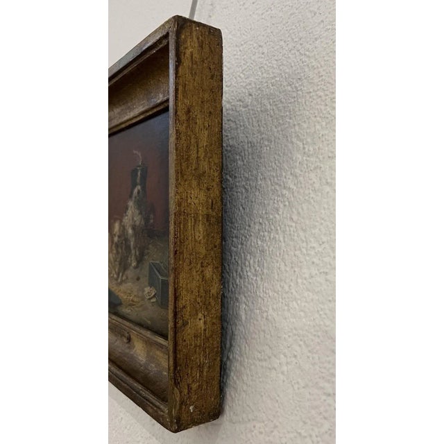 Charles Ii Van Den Eycken, Deux Chien de Compagnies, Oil on Wood, Framed For Sale - Image 7 of 10