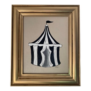 Contemporary Impressionist Style Circus Tent Painting, Framed For Sale