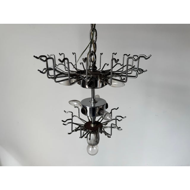 70's Vintage Italian Venini Triedri Clear Murano Glass Chandelier For Sale - Image 9 of 12