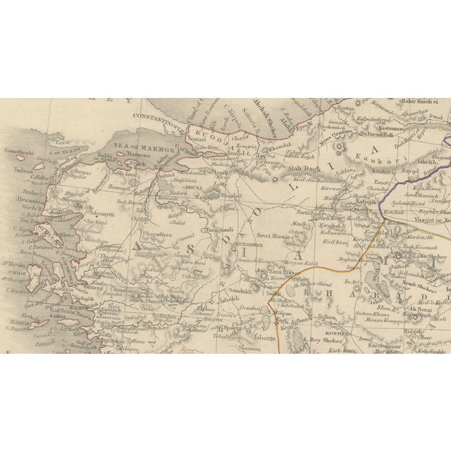 Antique Map of Turkey in Asia, 1850 For Sale - Image 10 of 11