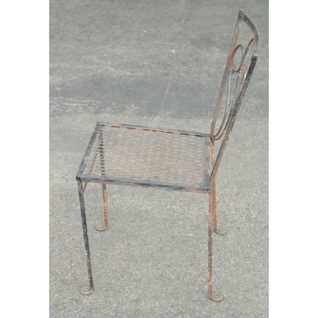 Salterini Vintage Wrought Iron Garden Dining Set - Set of 5 For Sale - Image 9 of 13