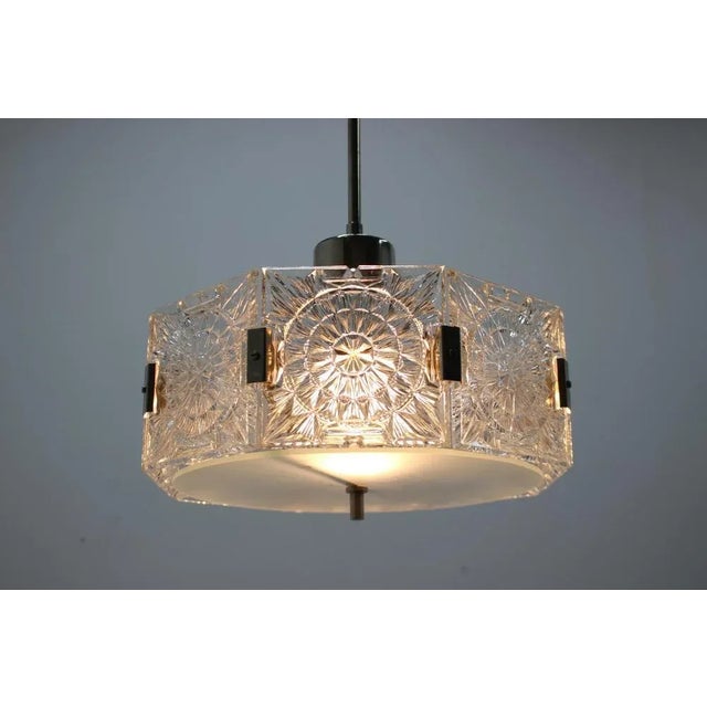 Mid-Century Pendant in Glass from Kamenicky Senov, 1970s For Sale - Image 3 of 8