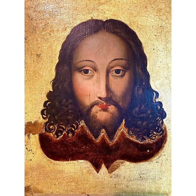 French School Artist, Christ, 1600s, Oil on Panel For Sale - Image 3 of 3
