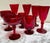 1970s Vintage Ruby Red Set of Assorted Stemware Cocktail Glasses-Set of Nine For Sale - Image 5 of 10
