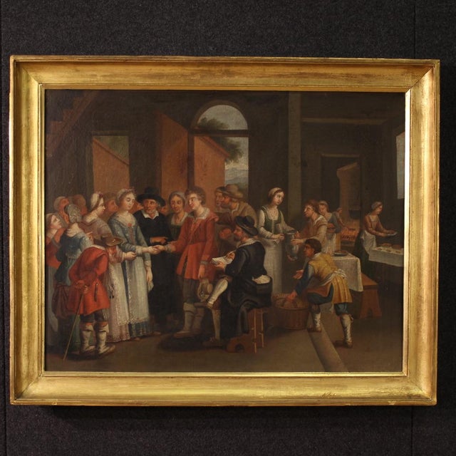 Genre Scene with Wedding, 1830s, Oil on Canvas For Sale - Image 17 of 17