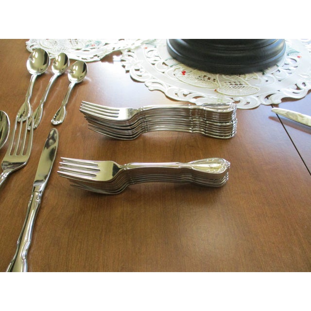 Noritake 1971 Vintage Noritake Flatware Table Service New in Box Serenade With Hostess Set 12 Place Settings - 76pcs For Sale - Image 4 of 12