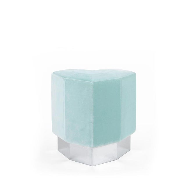 Set of Mint Green Queen Heart Stools by Royal Stranger For Sale - Image 13 of 18