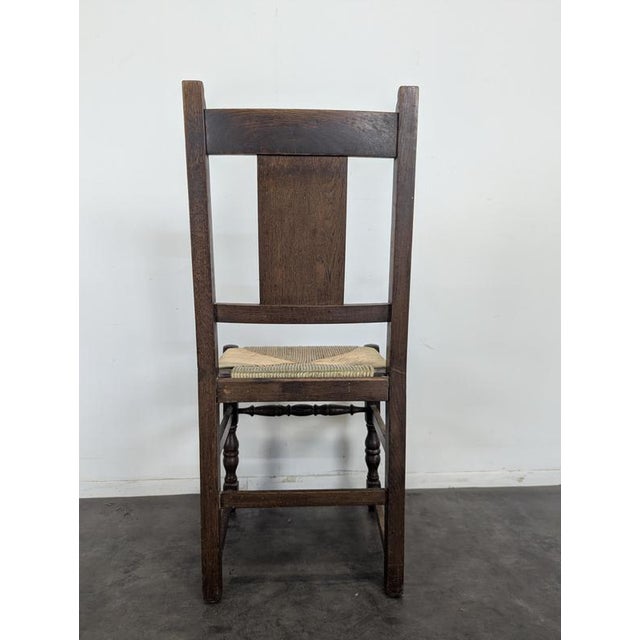 Wood Oak Chairs in the style of Dudouyt, Set of 6 For Sale - Image 7 of 8