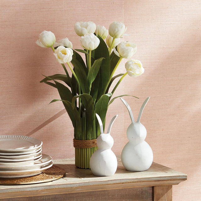 Early 21st Century Peony Tulip Bundle Drop-In 23.5" For Sale - Image 5 of 5