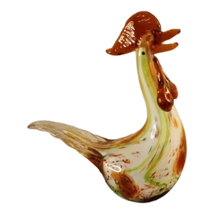 Art Glass Speckled Rooster Figurine