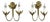 French Brutalist Style Floral Wall Lights, 1980s, Set of 2 For Sale