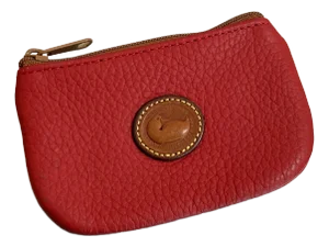 Dooney & Bourke 90s Red Leather Zip-Top Pouch