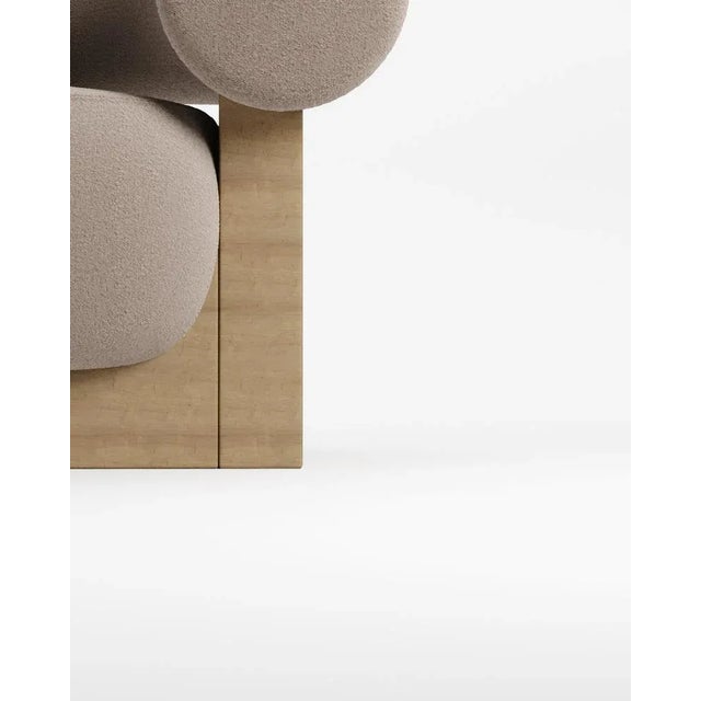 Not Yet Made - Made To Order Modern Cassette Armchair in Taupe Boucle by Collector Studio For Sale - Image 5 of 6