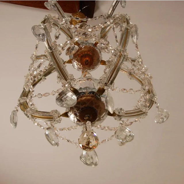 Metal Vintage Maria Theresa Viennese Crystal Chandelier, 1950s For Sale - Image 7 of 12