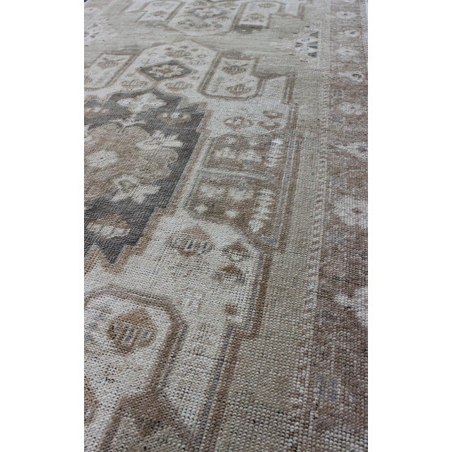 Early 20th Century Turkish Oushak Runner With Central Medallion Design in Taupe 3'1"x11'4" For Sale - Image 5 of 6