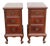 Tall Narrow Queen Anne Burl Walnut Nightstands End Bedside Tables a Pair 6659 For Sale