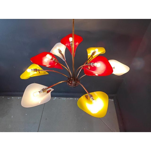1960s Vintage Italian Chandelier, 1960s For Sale - Image 5 of 14