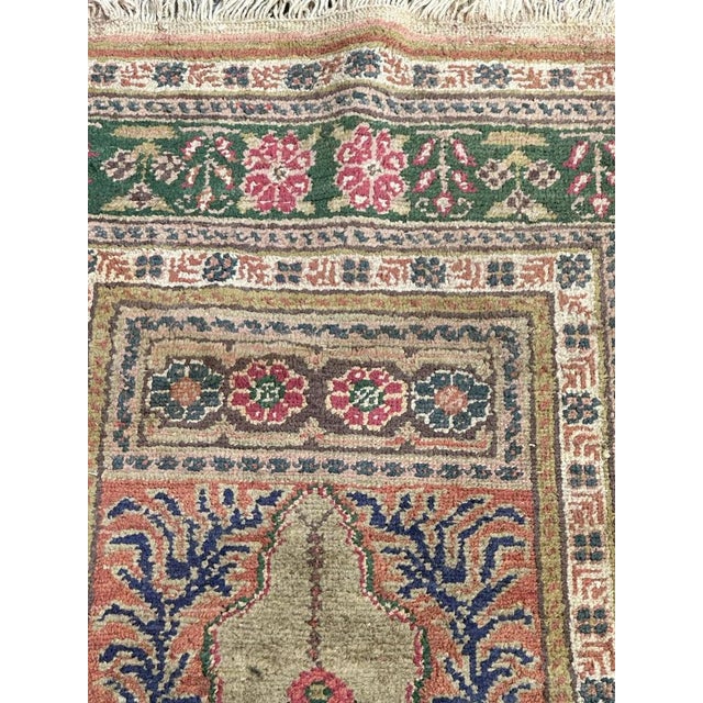 Vintage Turkish Kayseri Silk Rug, 1970s For Sale - Image 6 of 17