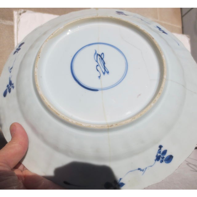 Blue Chinese Blue and White Plate, Late Kangxi Circa 1700 For Sale - Image 8 of 13