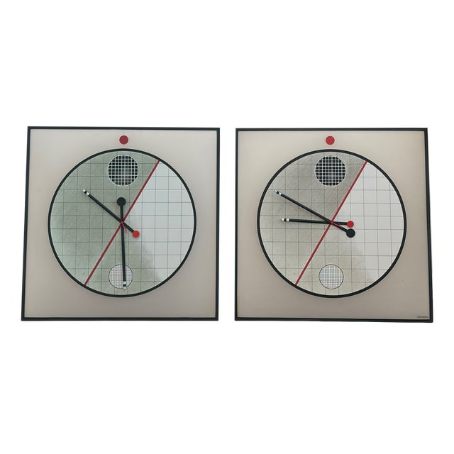Wall Clocks by Kurt B. Delbanco for Acerbis, 1980s, Set of 2 For Sale