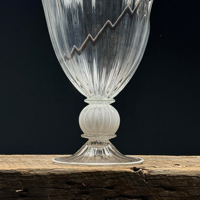 Glass Vintage Large Postmodern Hand-Blown Glass Sculpture With Opalescent Sphere and Nail For Sale - Image 7 of 7