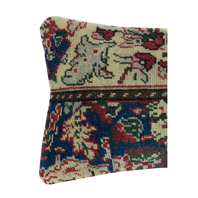 Add a touch of history and warmth to your space with this vintage handmade Turkish wool rug cushion cover. Crafted from...