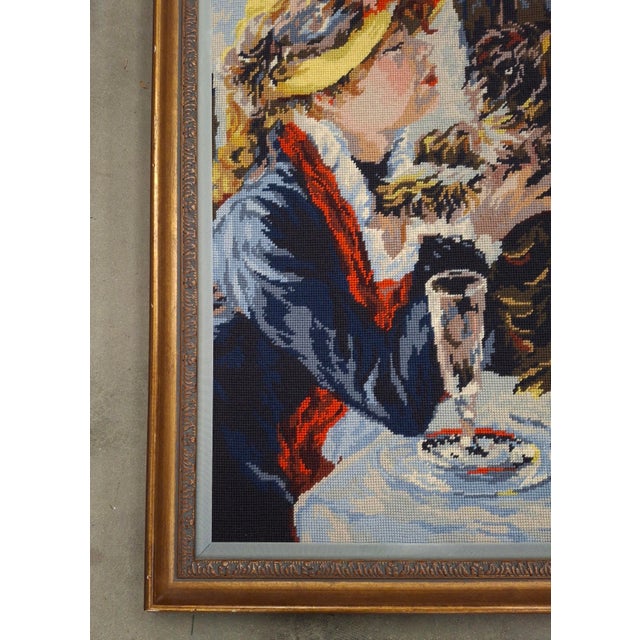 American Rosemary Pipkin Jackson (American 20th Century), After Pierre Auguste Renoir, Luncheon of the Boating Party, Needlework Panel For Sale - Image 3 of 10