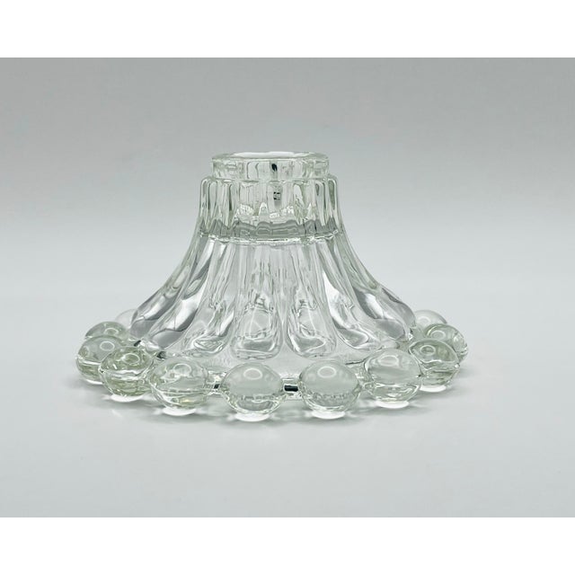 Farmhouse Vintage Pressed Glass Votive Candle Holder For Sale - Image 3 of 5
