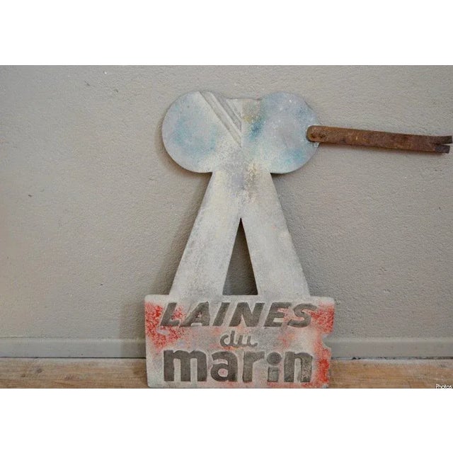 Blue Vintage French Shop Sign, 1940s For Sale - Image 8 of 8