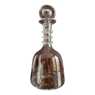 Late 20th Century Baccarat Three Ring Neck Decanter and Original Stopper (Discontinued). Signed. For Sale