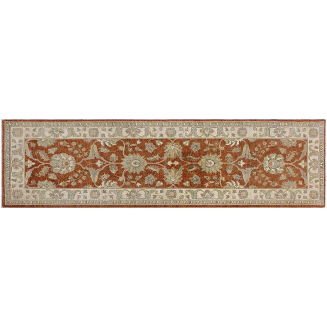 Ziegler 1990's Rust/Ivory Wool Runner Rug- 2'8'' X 8'10'' For Sale - Image 9 of 10