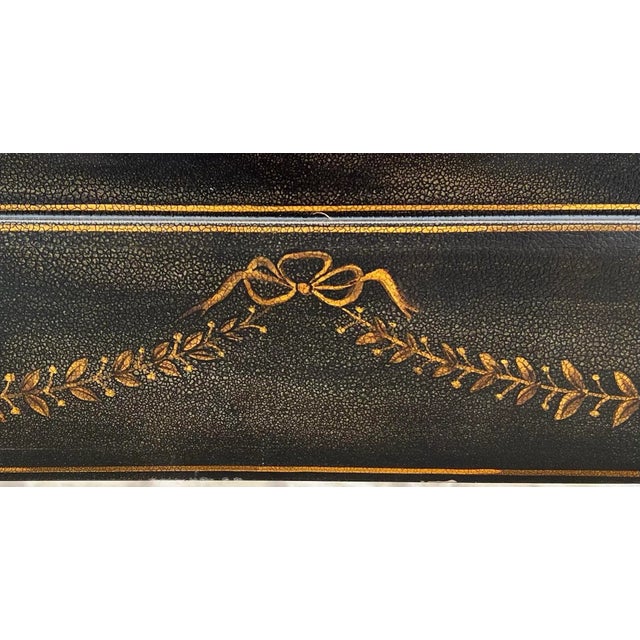 Vintage Maitland-Smith Style Ebony and Gilt Wood Canterbury For Sale In Mobile - Image 6 of 12