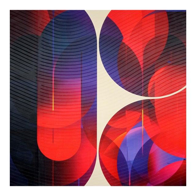 Contemporary Abstract Matte Gel Applied on Fine Art Digital Printed Canvas "Nuit Violine Garance # Attirance" by Jerome Tham Vo My For Sale