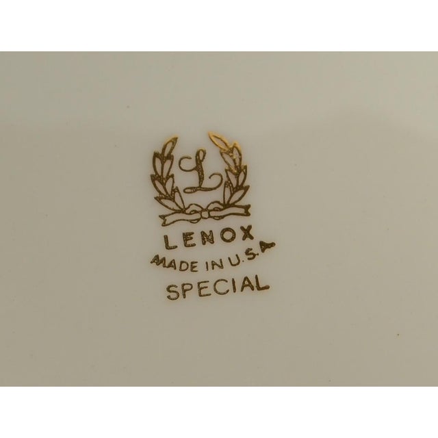 Vintage Lenox Special Porcelain Beige Dinner Plates Silver Trim - Set of 14 For Sale - Image 13 of 16