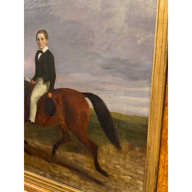 19th Century Equestrian Oil on Canvas For Sale - Image 11 of 11